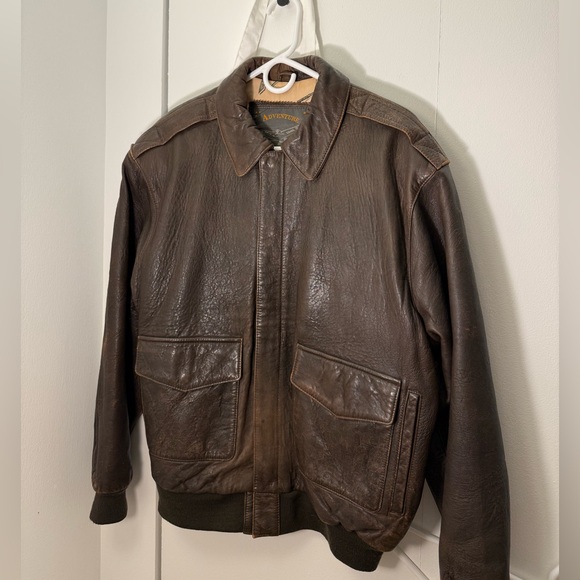 Vintage Adventure Leather Bomber Jacket Medium - Picture 2 of 8